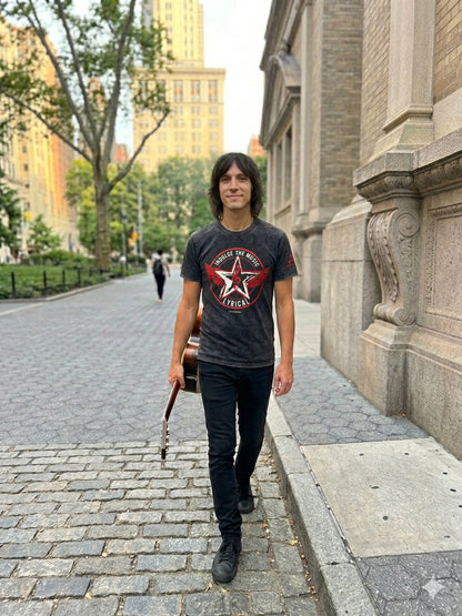 Short sleeve acid wash tee