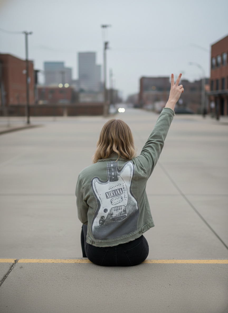 Custom Vintage Nirvana Denim Jacket