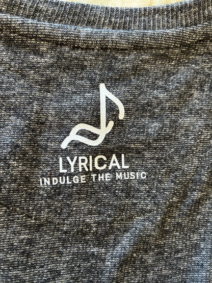 Men’s/unisex long sleeve guitar shirt. Black/charcoal