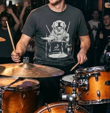 Unisex Drumming Dog tee shirt